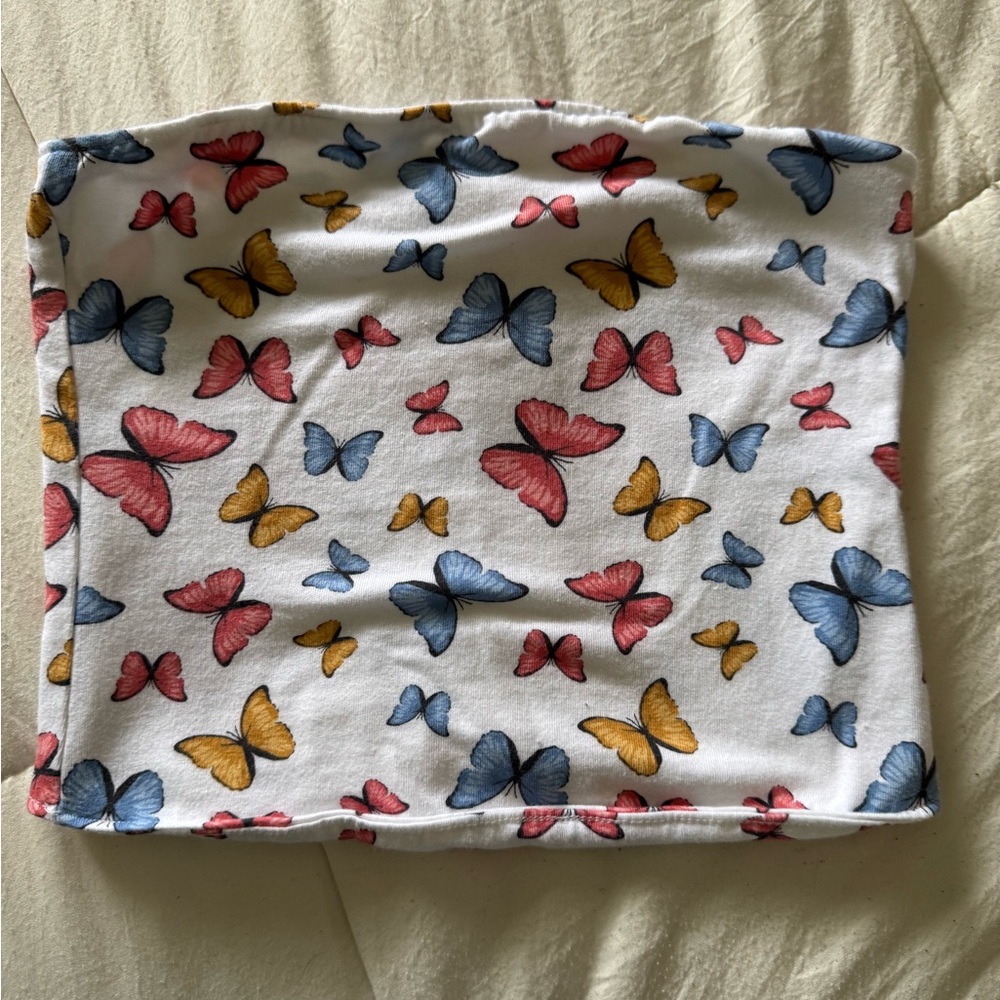 Hollister Vibrant Red and Blue Crop Top